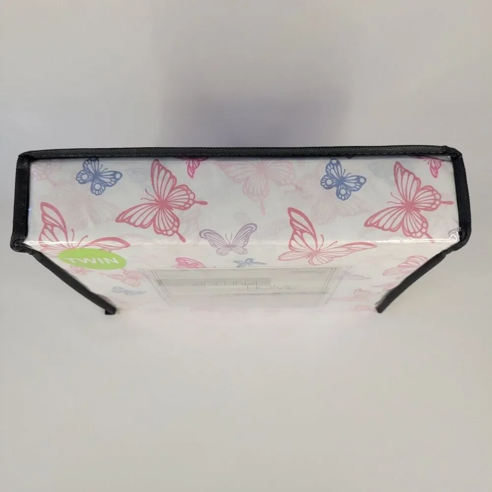 Pink Purple Blue White Butterflies 3 pc Twin Sheets Set Girls Butterfly Spring